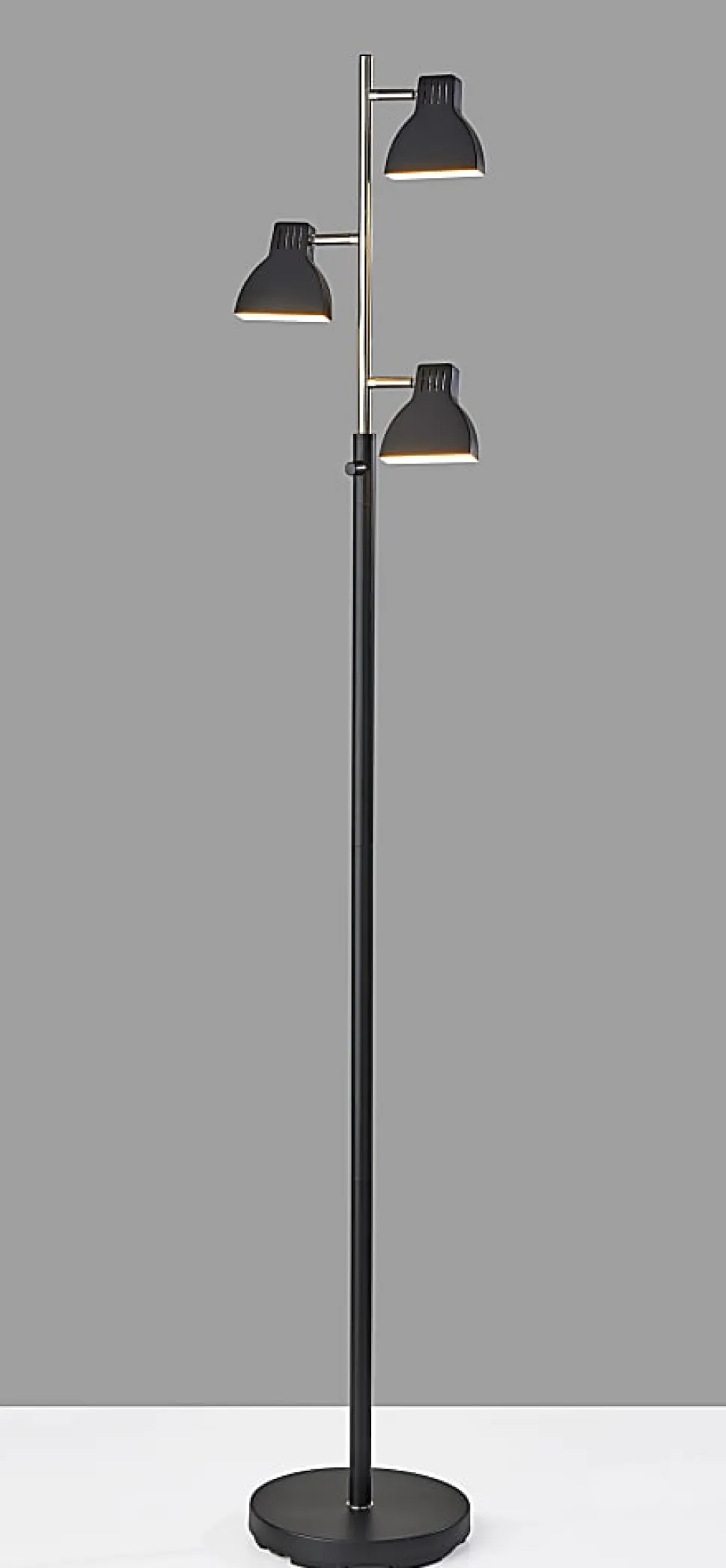 Adesso Simplee Slender LED Tree Lamp, 65"H, Black/Brushed Steel