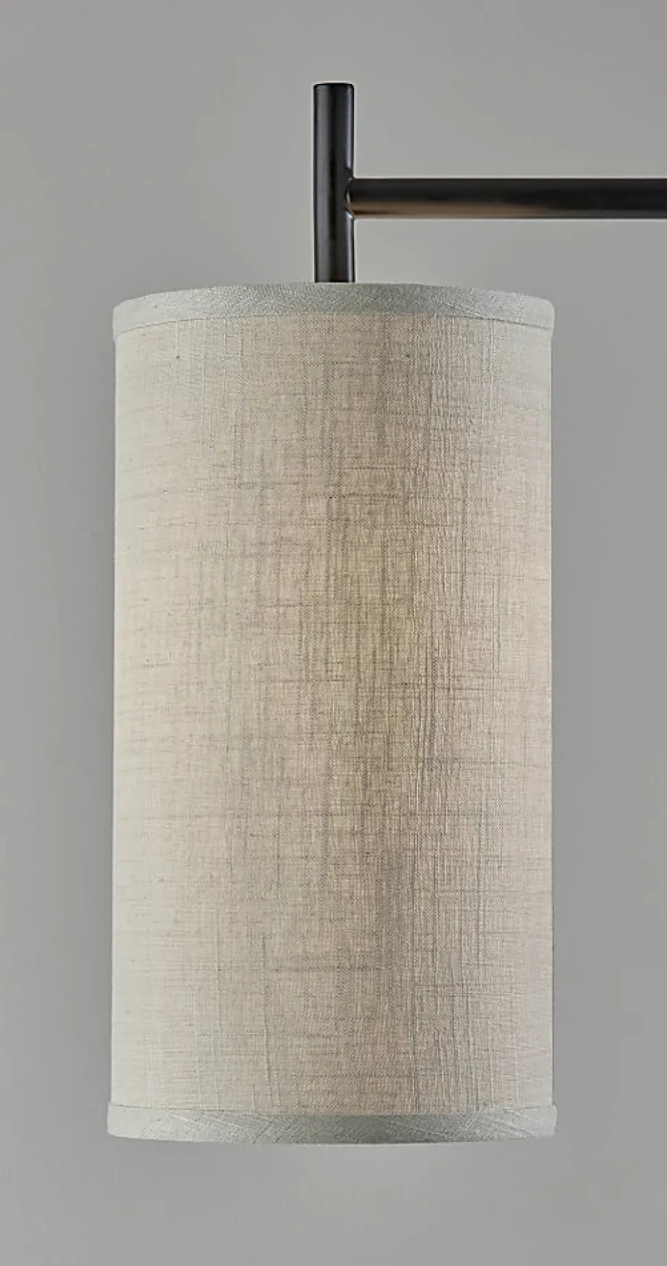Adesso Simplee Zion Floor Lamp, 65”H, Beige Textured Fabric Shade/Black Base