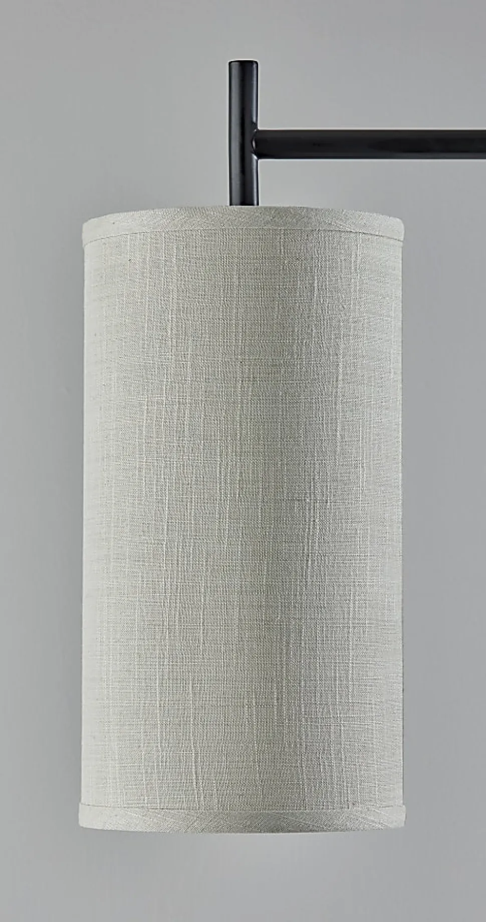 Adesso Simplee Zion Floor Lamp, 65”H, Beige Textured Fabric Shade/Black Base