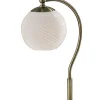 Adesso Swirl Desk Lamp, Antique Brass with White Swirl Glosted Shade