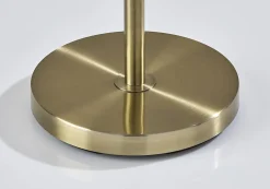Adesso Swirl Floor Lamp, Antique Brass with White Swirl Glosted Shade