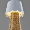 Adesso Tory LED Cordless Table Lamp, White/Rattan with White Metal Shade