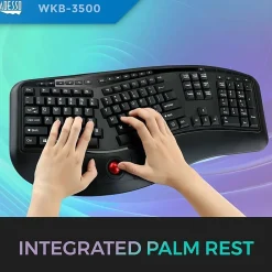 Adesso Tru-Form 3500 2.4GHz Wireless Ergonomic Trackball Keyboard
