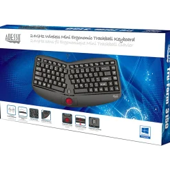 Adesso Tru-Form Media 3150 2.4 GHz Wireless Ergo Trackball Keyboard