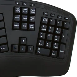Adesso Tru-Form Media 1500 Wireless Ergonomic Keyboard & Laser Mouse, Black