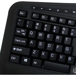 Adesso Tru-Form Media 1500 Wireless Ergonomic Keyboard & Laser Mouse, Black