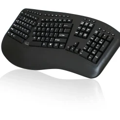 Adesso Tru-Form Media 1500 Wireless Ergonomic Keyboard & Laser Mouse, Black
