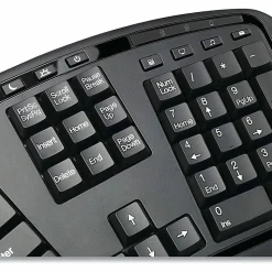 Adesso Tru-Form Media 1500 Wireless Ergonomic Keyboard & Laser Mouse, Black