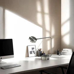 Adesso Viper Supercharger 15"H LED Desk Lamp, Brushed Steel