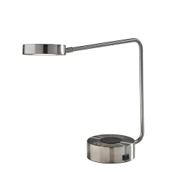 Adesso Viper Supercharger 15"H LED Desk Lamp, Brushed Steel