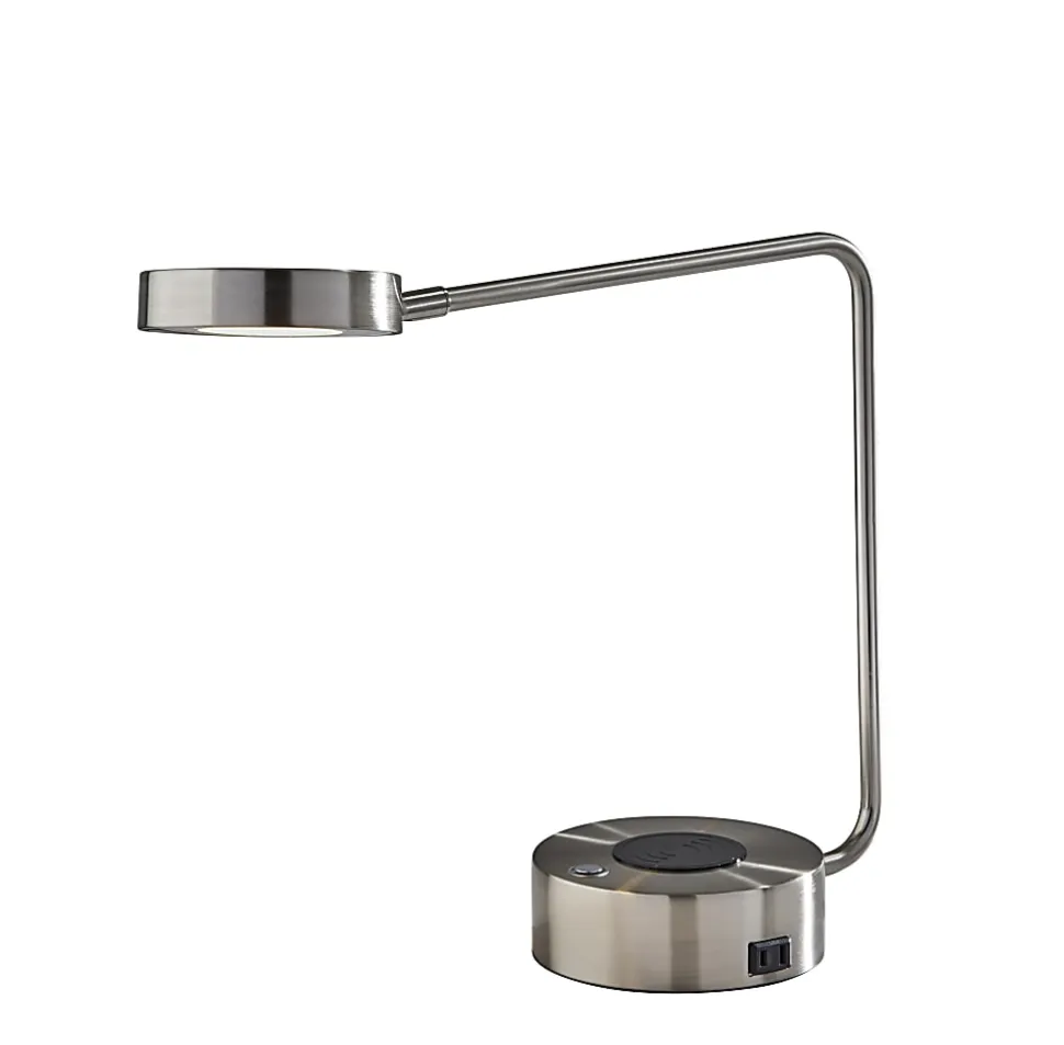 Adesso Viper Supercharger 15"H LED Desk Lamp, Brushed Steel