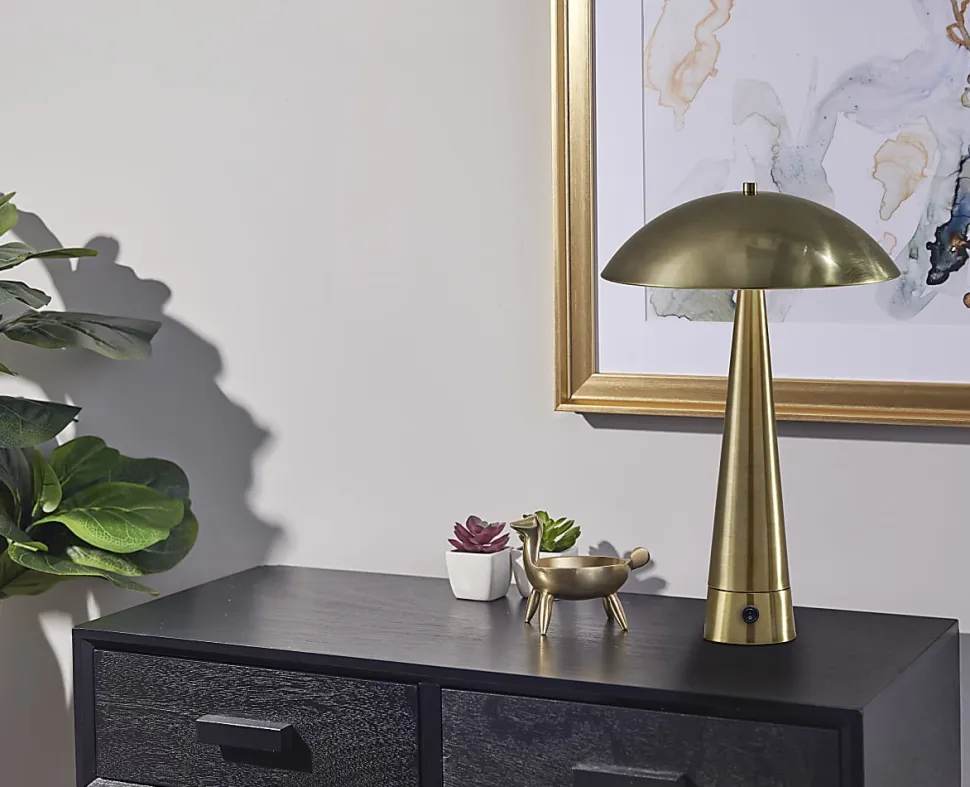 Adesso Vortex Table Lamp, Antique Brass