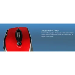 Adesso® Wireless Optical Mouse, Red