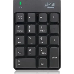 Adesso Wireless Spill Resistant 18-Key Numeric Keypad - Wireless Connectivity - RF - 30 ft - 2.40 GHz - WKB6010UB