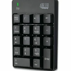 Adesso Wireless Spill Resistant 18-Key Numeric Keypad - Wireless Connectivity - RF - 30 ft - 2.40 GHz - WKB6010UB