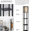 Adesso® Wright Shelf Floor Lamp, 63", Black/Natural