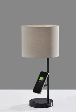 Adesso Wyatt Supercharger 22"H Desk Lamp, Beige/Black