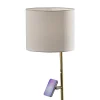 Adesso Wyatt Supercharger 22"H Desk Lamp, Off-White/Antique Brass