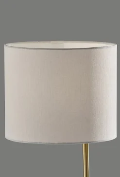 Adesso Wyatt Supercharger 22"H Desk Lamp, Off-White/Antique Brass