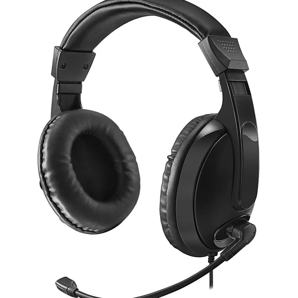 Adesso Xtream H5 - 3.5mm Stereo Headset with Microphone - Noise Cancelling - Wired- Lightweight - Works with Computer, Tablet and Smartphone. Ideal