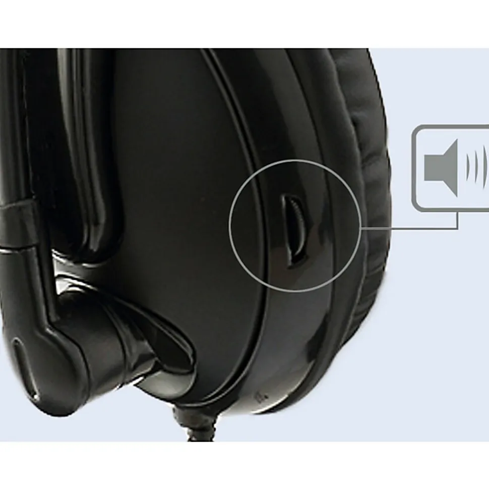 Adesso Xtream H5 - 3.5mm Stereo Headset with Microphone - Noise Cancelling - Wired- Lightweight - Works with Computer, Tablet and Smartphone. Ideal