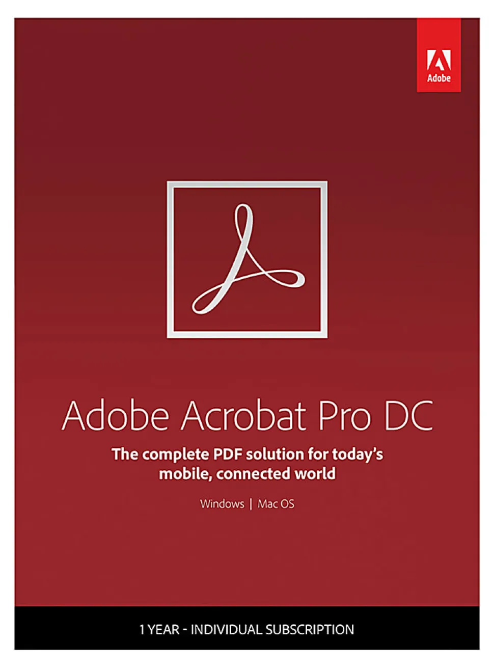 Adobe® Acrobat® Pro DC, 1-Year Subscription, For PC/Mac®, Disc