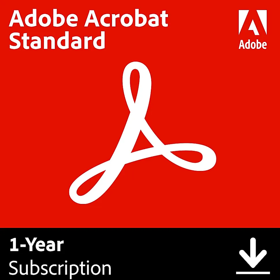 Adobe Acrobat Standard, 2025, 1-Year Subscription, Mac/Windows, Download