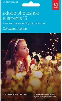 Adobe® Photoshop® Elements 15, For PC/Mac®, Product Key