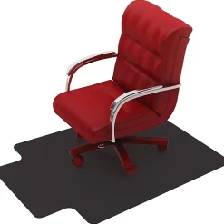 Advantagemat® Black Vinyl Lipped Chair Mat for Hard Floor - 45"x53" - Hard Floor - 53"x45"x 0.080" Depth x 0.080" Thickness - FC124553HLBV