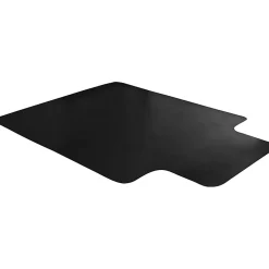 Advantagemat® Black Vinyl Lipped Chair Mat for Hard Floor - 45"x53" - Hard Floor - 53"x45"x 0.080" Depth x 0.080" Thickness - FC124553HLBV
