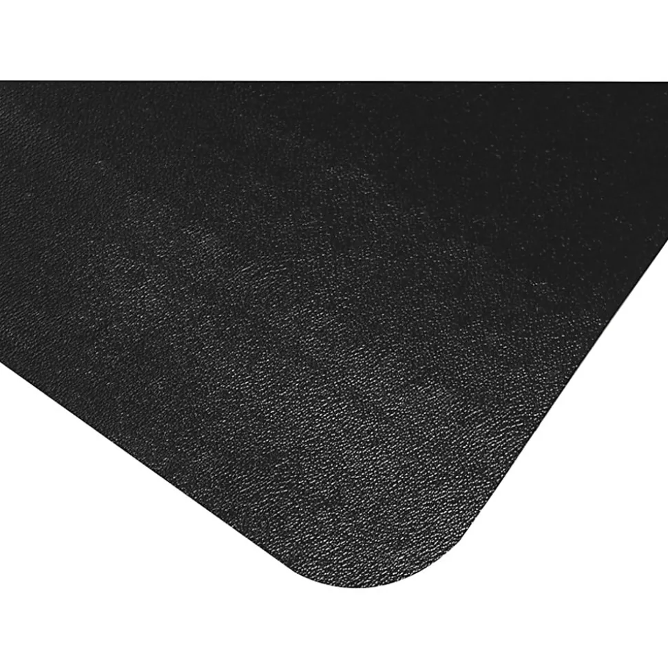 Advantagemat® Black Vinyl Lipped Chair Mat for Hard Floor - 45"x53" - Hard Floor - 53"x45"x 0.080" Depth x 0.080" Thickness - FC124553HLBV