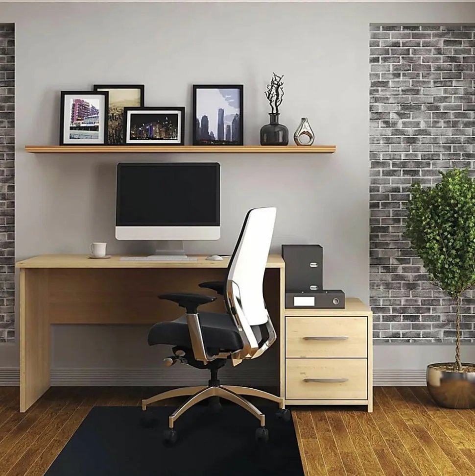 Advantagemat® Black Vinyl Rectangular Chair Mat for Hard Floor - 48"x60" - Hard Floor - 60"x48"x 0.080" Depth x 0.080" Thickness - FC124860HEBV