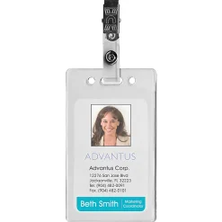 Advantus Badge Strap with Clip, Box of 100
