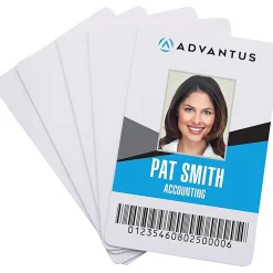 Advantus Blank PVC ID Cards - Printable - 2.13" x 3.38" Length - White - Polyvinyl Chloride (PVC) - 100 Pack