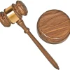 Advantus Brass Gavel Set, Walnut