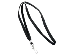 Advantus Deluxe Lanyard with J-Hook, Black, Box of 24