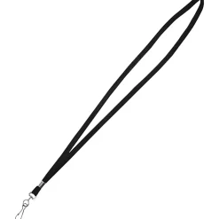 Advantus Deluxe Lanyard with J-Hook, Black, Box of 24