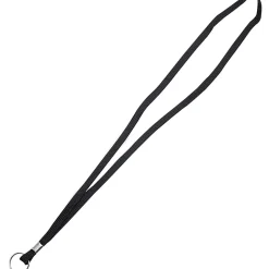 Advantus 36" Deluxe Lanyard With Key Ring, 36" Length, Black, Pack Of 23