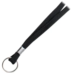Advantus 36" Deluxe Lanyard With Key Ring, 36" Length, Black, Pack Of 23