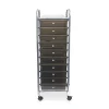 Advantus 10-Drawer Organizer With Casters, 37 1/2"H x 15 1/2"W x 13"D, Smoke