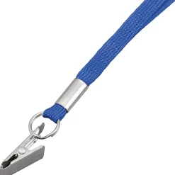 Advantus Flat Clip Lanyard - 36" Length - Blue - Woven, Metal - 100 / Box