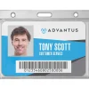 Advantus Frosted Horizontal Rigid ID Holder - Support 3.38" x 2.13" Media - Horizontal - Plastic - Frosted - 25 / Box