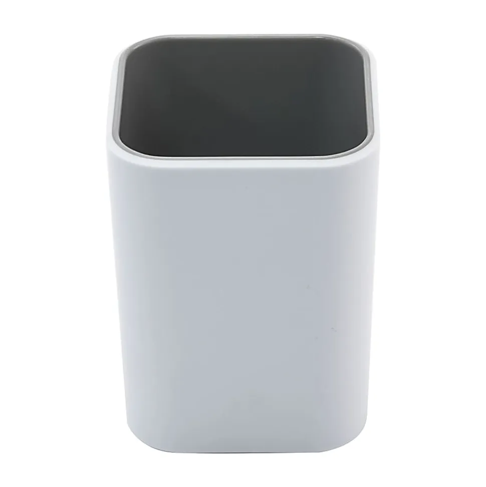 Advantus Fusion Pencil Cup, 4"H x 3"W x 3"D, White/Gray