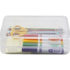 Advantus Gem Pencil Storage Box, 2 1/2" x 8 1/2" x 5 1/2", Clear