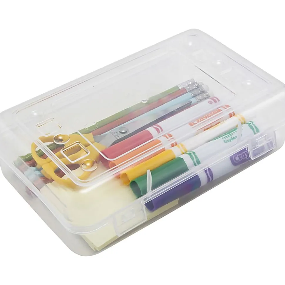 Advantus Gem Pencil Storage Box, 2 1/2" x 8 1/2" x 5 1/2", Clear