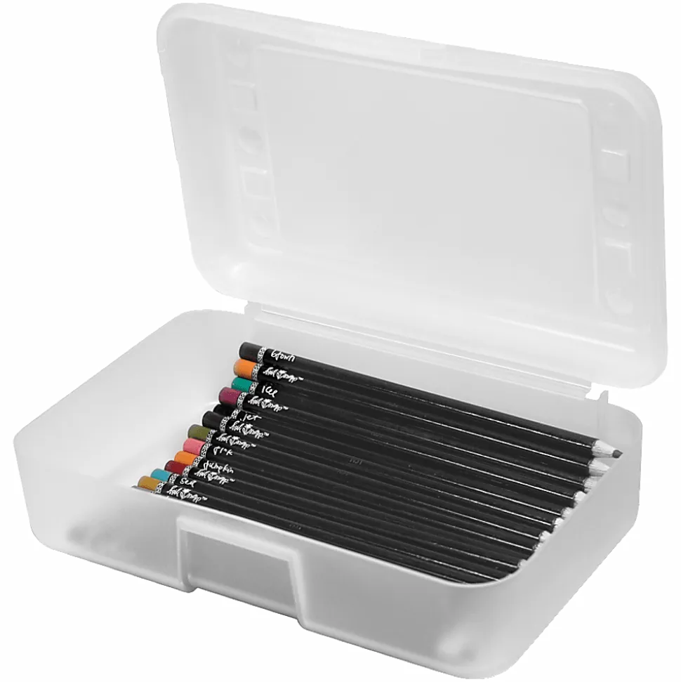 Advantus Gem Pencil Storage Box, 2 1/2" x 8 1/2" x 5 1/2", Clear
