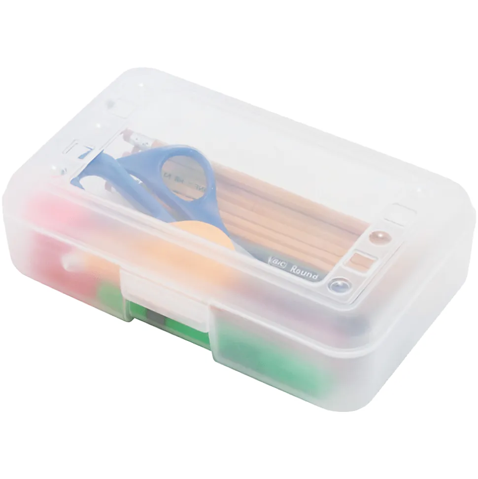 Advantus Gem Pencil Storage Box, 2 1/2" x 8 1/2" x 5 1/2", Clear