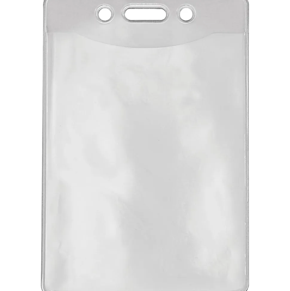 Advantus Government/Military ID Holders - Support 2.88" x 3.88" Media - Vertical - Vinyl - Clear - Durable - 50 / Pack