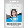 Advantus Government/Military ID Holders - Support 4" x 2.75" Media - Horizontal - Vinyl - Clear - Durable - 50 / Pack