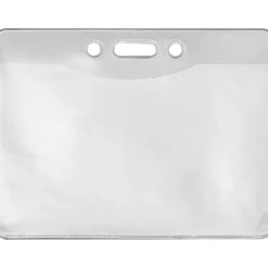 Advantus Government/Military ID Holders - Support 4" x 2.75" Media - Horizontal - Vinyl - Clear - Durable - 50 / Pack